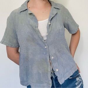 🦞3/$30🦞 Jane + Delancey | Blue Tie Dye Rayon Button Down Shirt